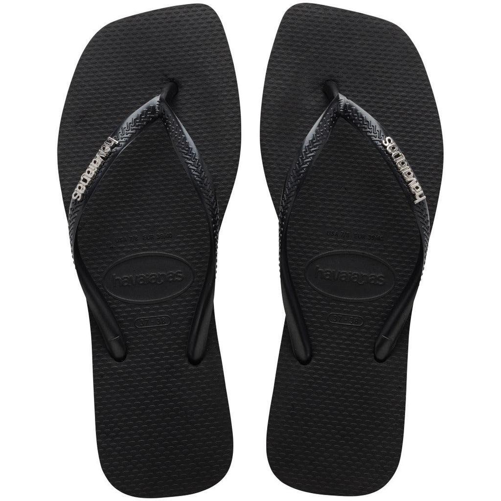 Chinelo Havaianas Slim Square Logo Metallic Feminino