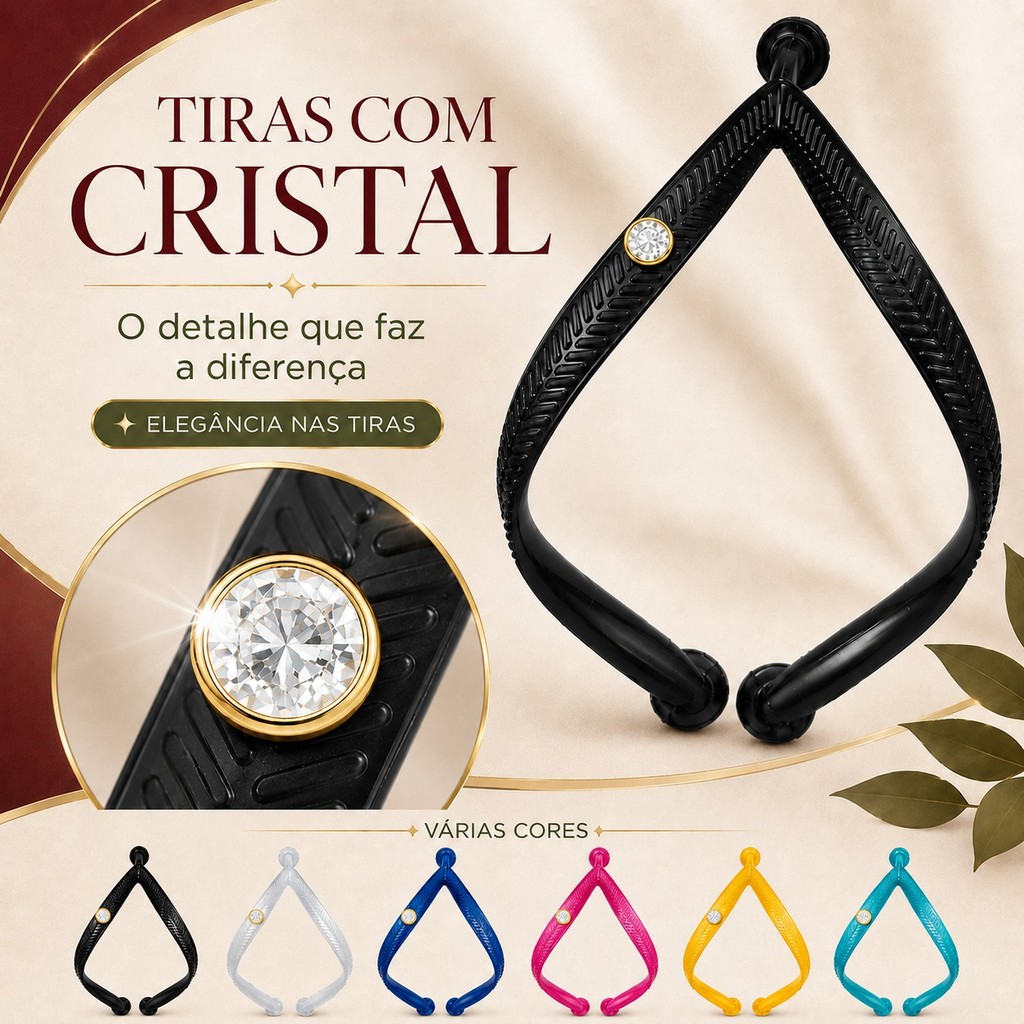Alça | Tira | Correia | Cabresto - PAR - Com Cristal | Pin | Pingente - Chinelos Slim/Square - Chinelos Femininos