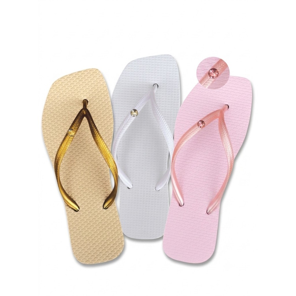 Kit 2 Pares de Chinelo Square com Ponto de Luz Feminino Antiderrapante Macio Confortável Envio em Até 24 Horas Úteis