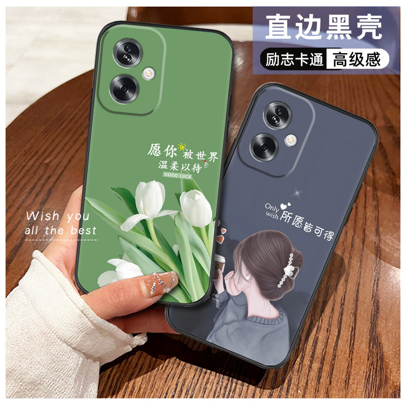 Capa de telefone Oppoa2 feminina novo estilo influenciador com tudo incluído capa de telefone oppo a2 moda desenho anima