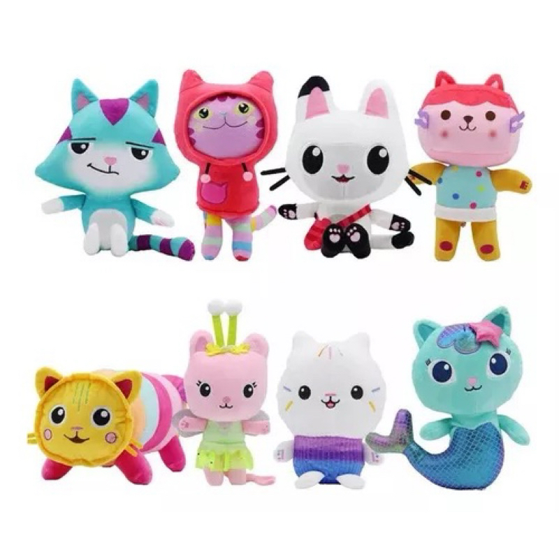 Casa Mágica da Gabby Pelúcias Infantis diversas Cartoon Cat Cute 8 Personagens Dollhouse Plush Gatinhos Fofos Adoráveis