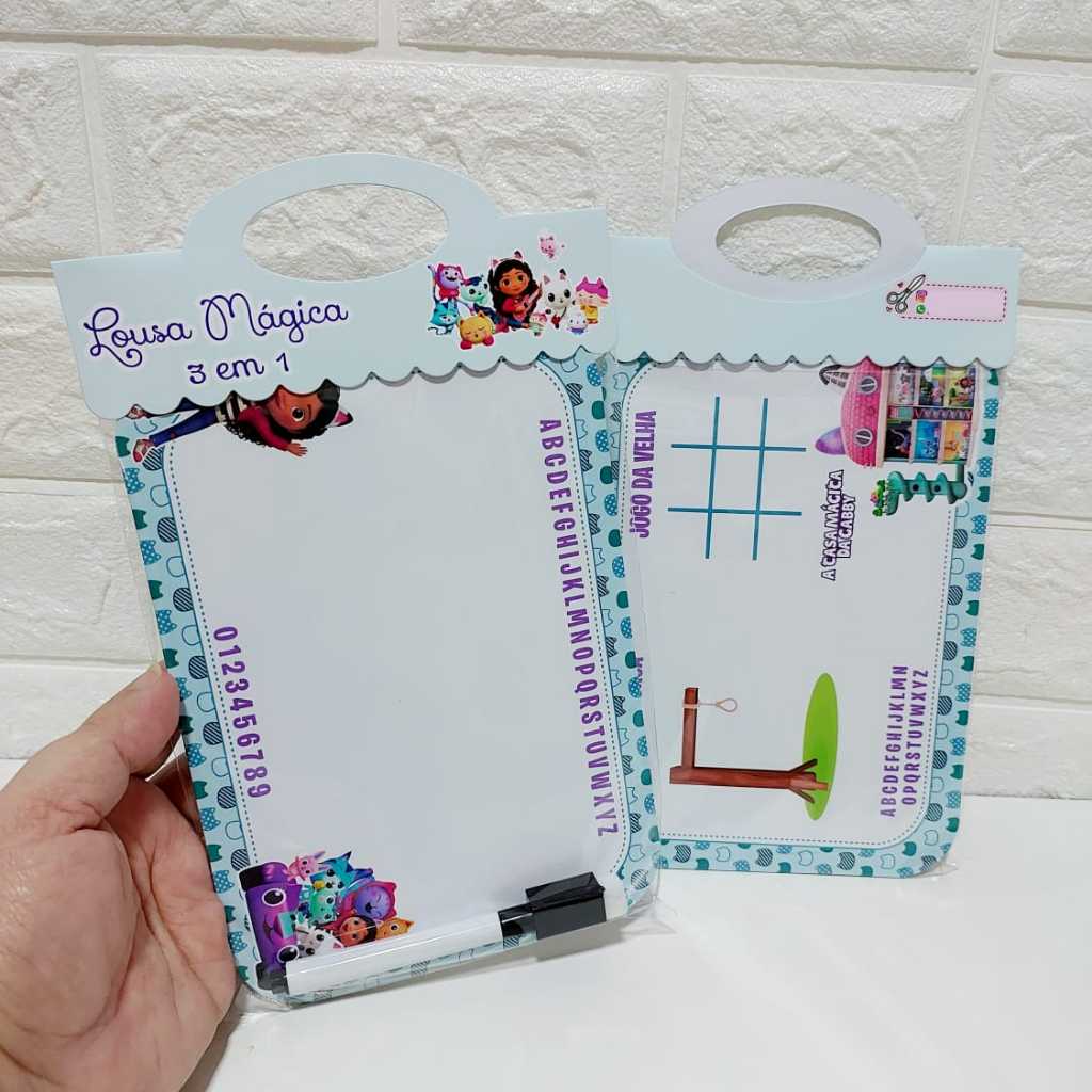 Lousa Mágica CASA MÁGICA DA GABBY CUTE Lembrancinha Personalizada – Festa de Aniversário Infantil