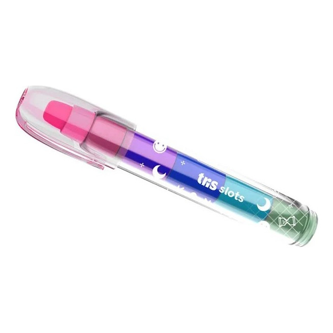 Caneta Borracha Tris Holic Slots Colorida 5 Cores Troca Pont
