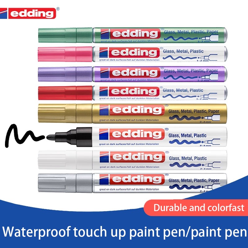 Edding 750 2 mm Ponta De Cinzel Marcador De Tinta Metálica Alemanha À Prova D'água Permanente Colorfast Para Vidro Metal