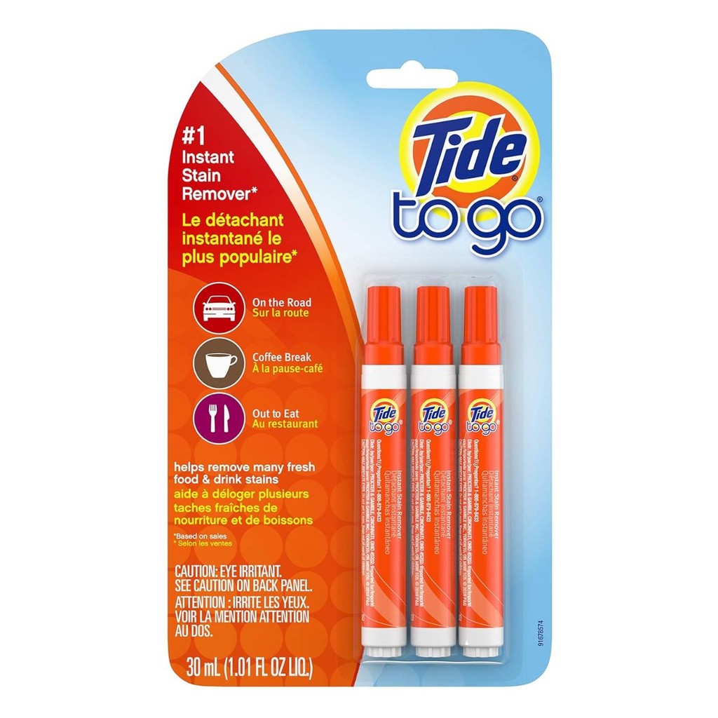 Kit c/ 3 Canetas Tide To Go Tira manchas instantâneo Import