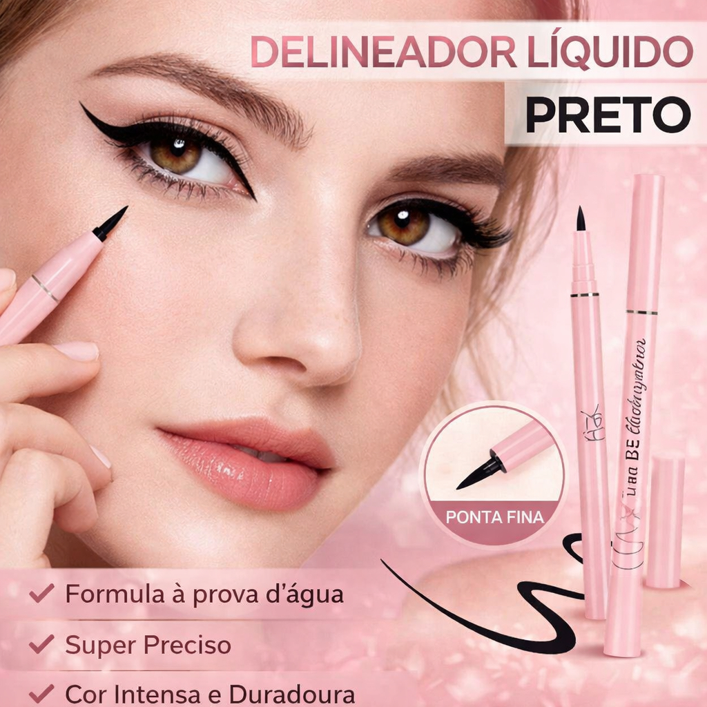 Caneta Delineadora Eyeliner 👁️🖤 Traço Preciso Secagem Rápida Pronta Entrega Produto no Brasil 🚚🇧🇷