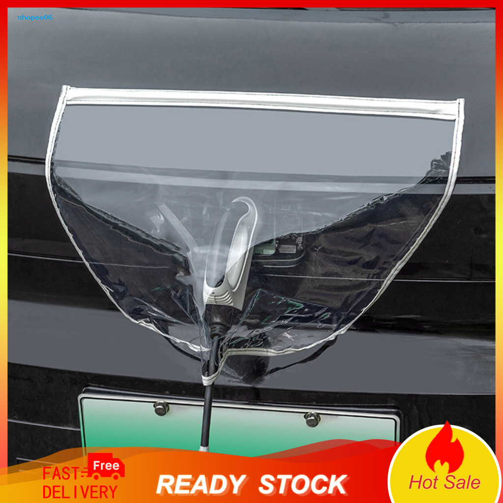 Waterproof Electric Vehicle Charger Protector Magnetic Charging Port Shield Rain Cover for Ev Transparent for