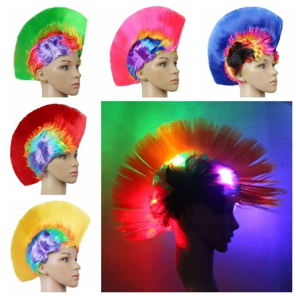 Bar Performance Headwear , LED Light Comb Hair , Engraçado Luminous Masquerade Dress Up Wig