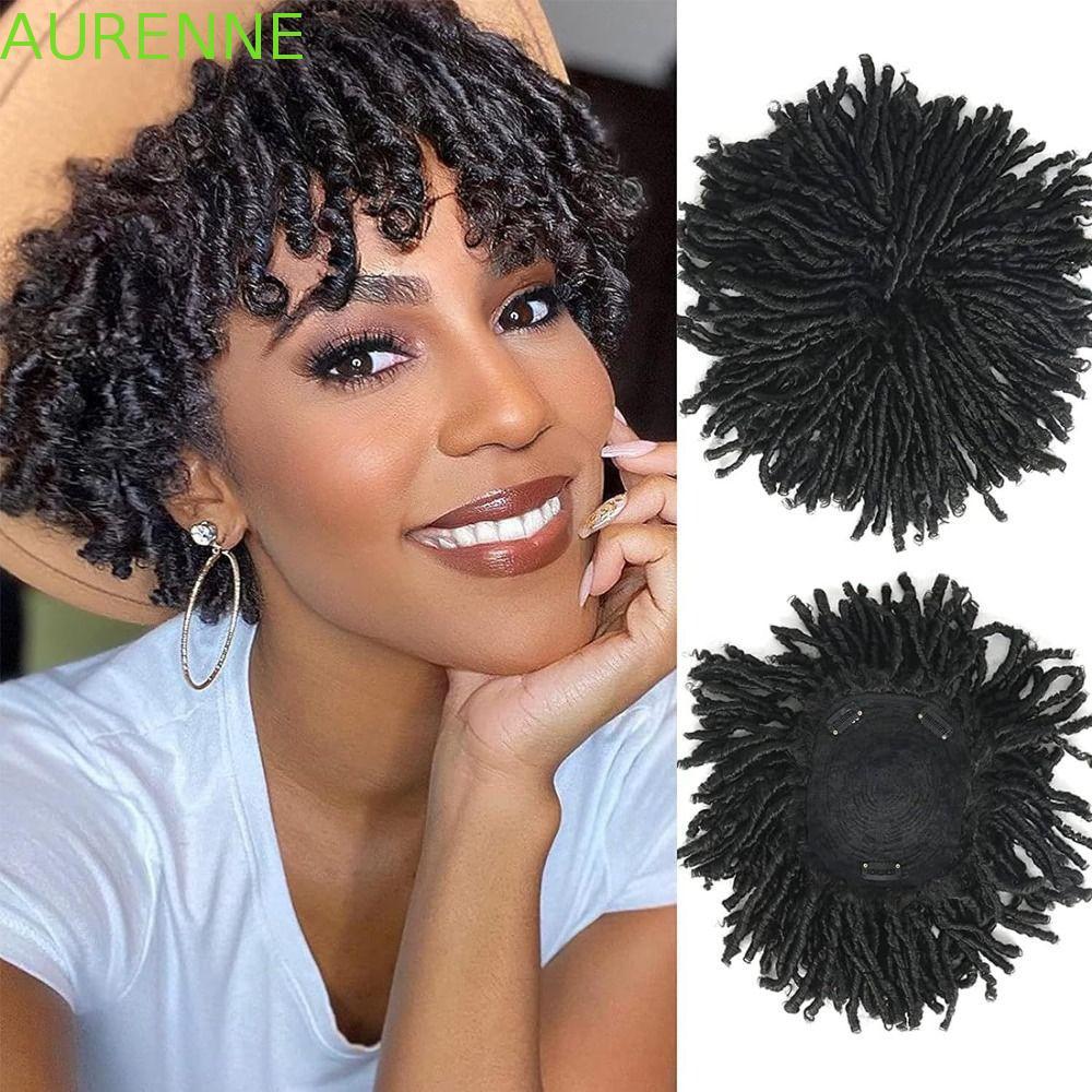 AURENNE Dreadlock Peruca Topper De Cabelo , Perucas Afro Clip in Locs Trançada , 6 Polegada Postiços Curta Dreads