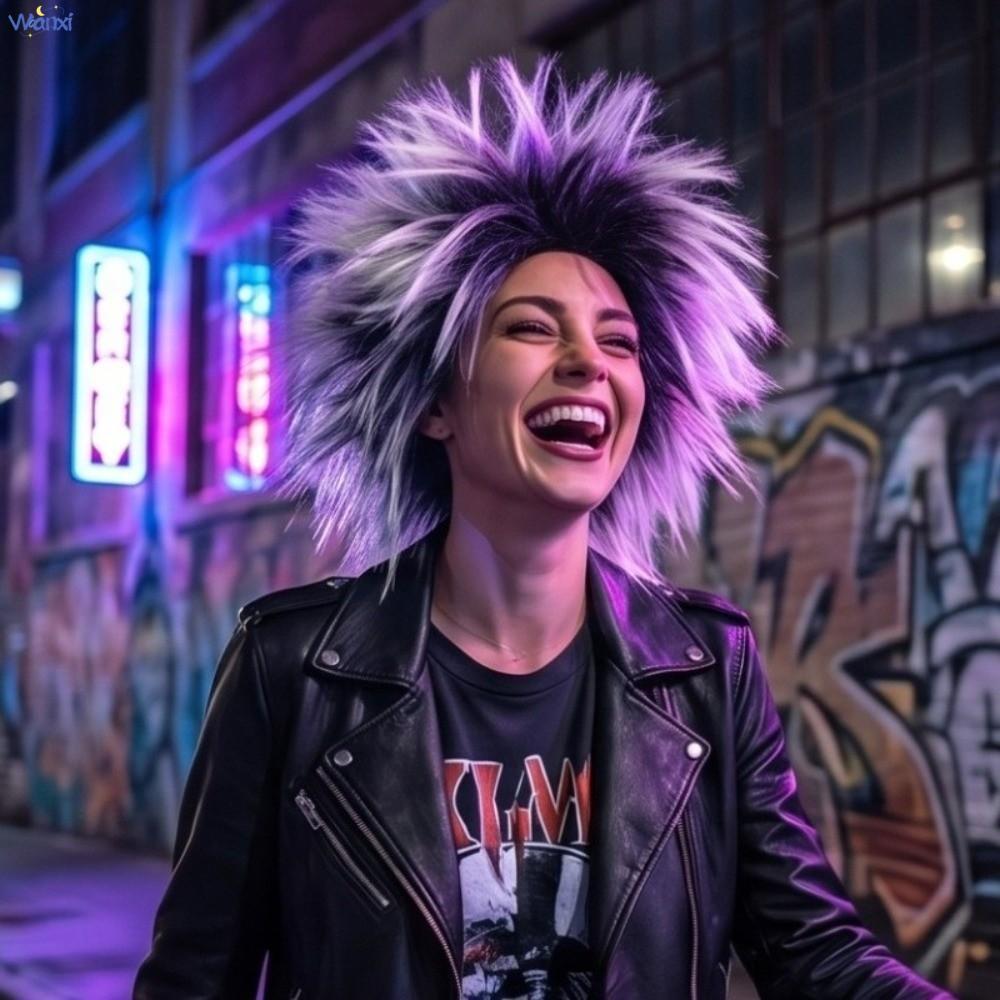 WANXI Mulheres Homens Dress-Up Peruca , Em Camadas 8 Cores Opcionais De Cabelo Espetado Colorido , Sintético