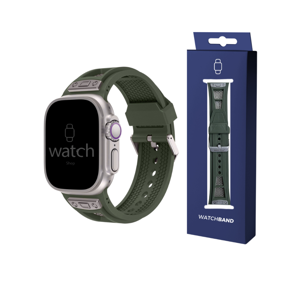 Pulseira Silicone Sport Gladiator Para Apple Watch 44 45 46 49mm