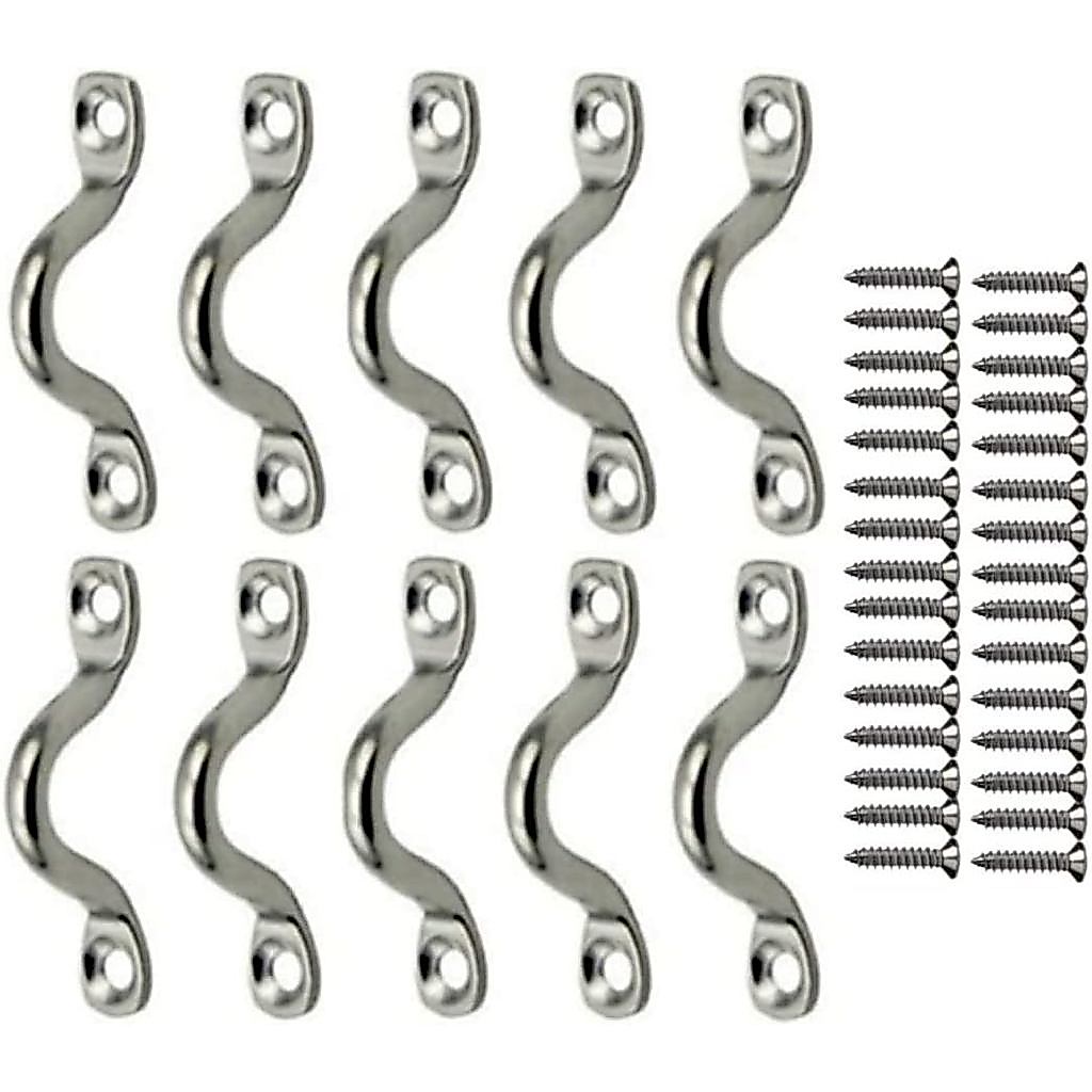 10Pcs M8 316 Stainless Steel Bimini Boat Top PAD Eye, Eye Straps, Tie Down, Kayak Deck Loops, Tie Down Anchor Point, foo