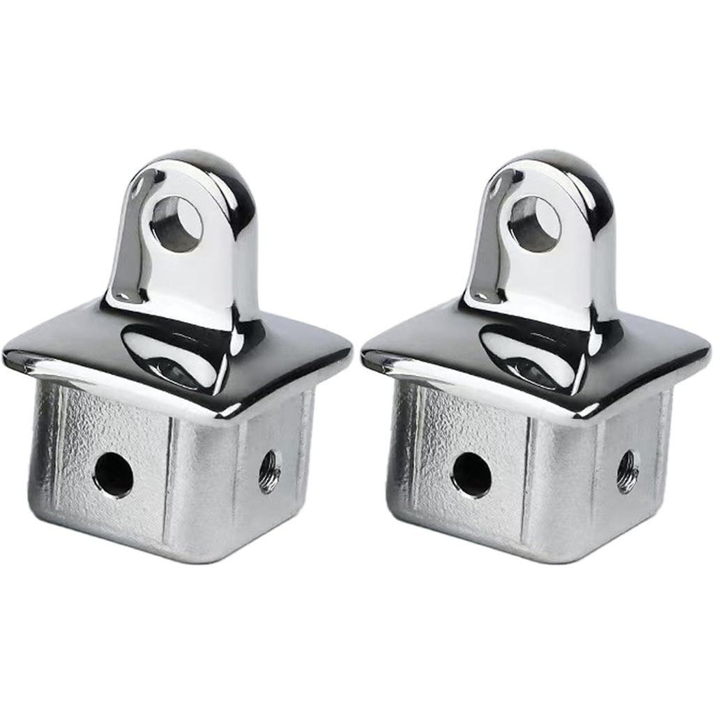 Marine Grade 316 Stainless Steel Bimini Top Eye End (2-Pack) - Corrosion Resistant Square Internal Eye End for 1.25