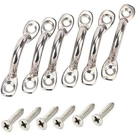 Amarine Made Stainless Steel Bimini Boat Top PAD Eye, Eye Straps, Tie Down, Kayak Deck Loops, Tie Down Anchor Point, foo