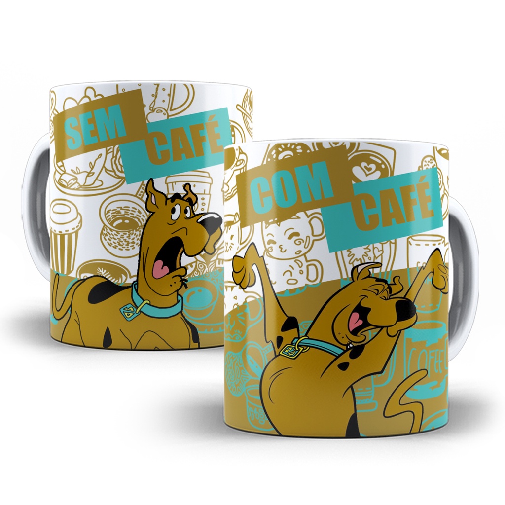Caneca Scooby Doo Com Café Sem Café Porcelana Personalizada
