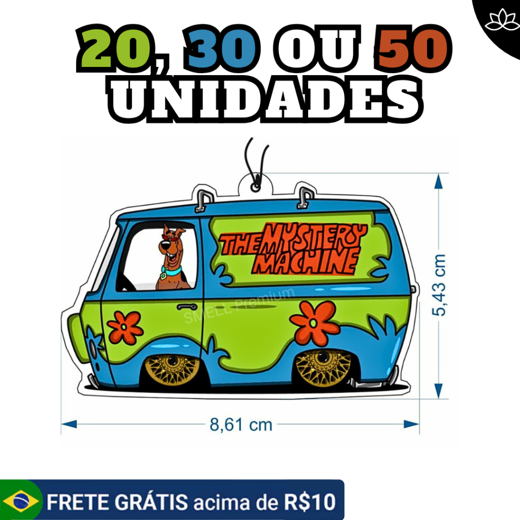 Kit 20/30/50 Unidades Cheirinho para Carro Aromatizante Van do Scooby Doo Essência para Ambiete - SMELL Premium