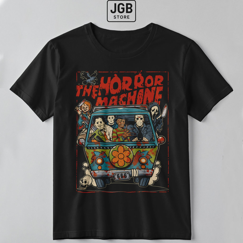 Camiseta Halloween Van do Terror Scooby Doo Paródia Vilões 100% Algodão Masculino Feminino Plus Size