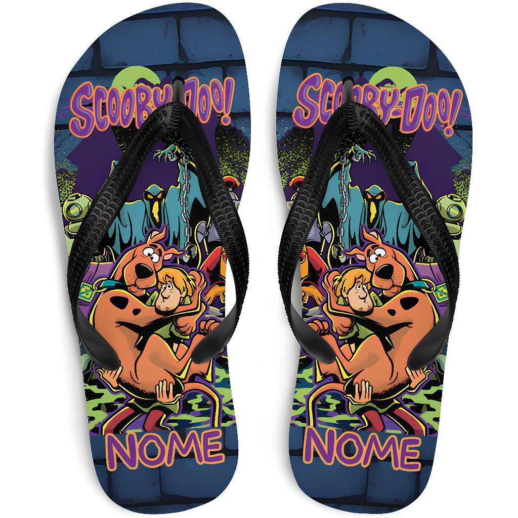 Chinelo Scooby Doo Salsicha Kids Personalizado Com Nome Da Criança 2 Modelos Infantil Adulto