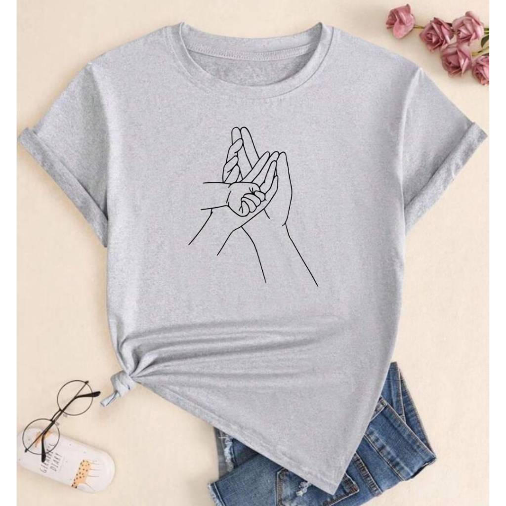 Blusa Unissex Familiar Mãos Algodão Camiseta Premium Casual