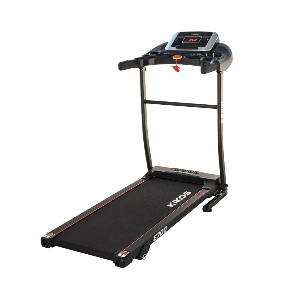 Esteira Ergométrica Kikos Dobrável, Inclinação Manual, 12 Programas, Display Led, Usb e Suporta 90kg
