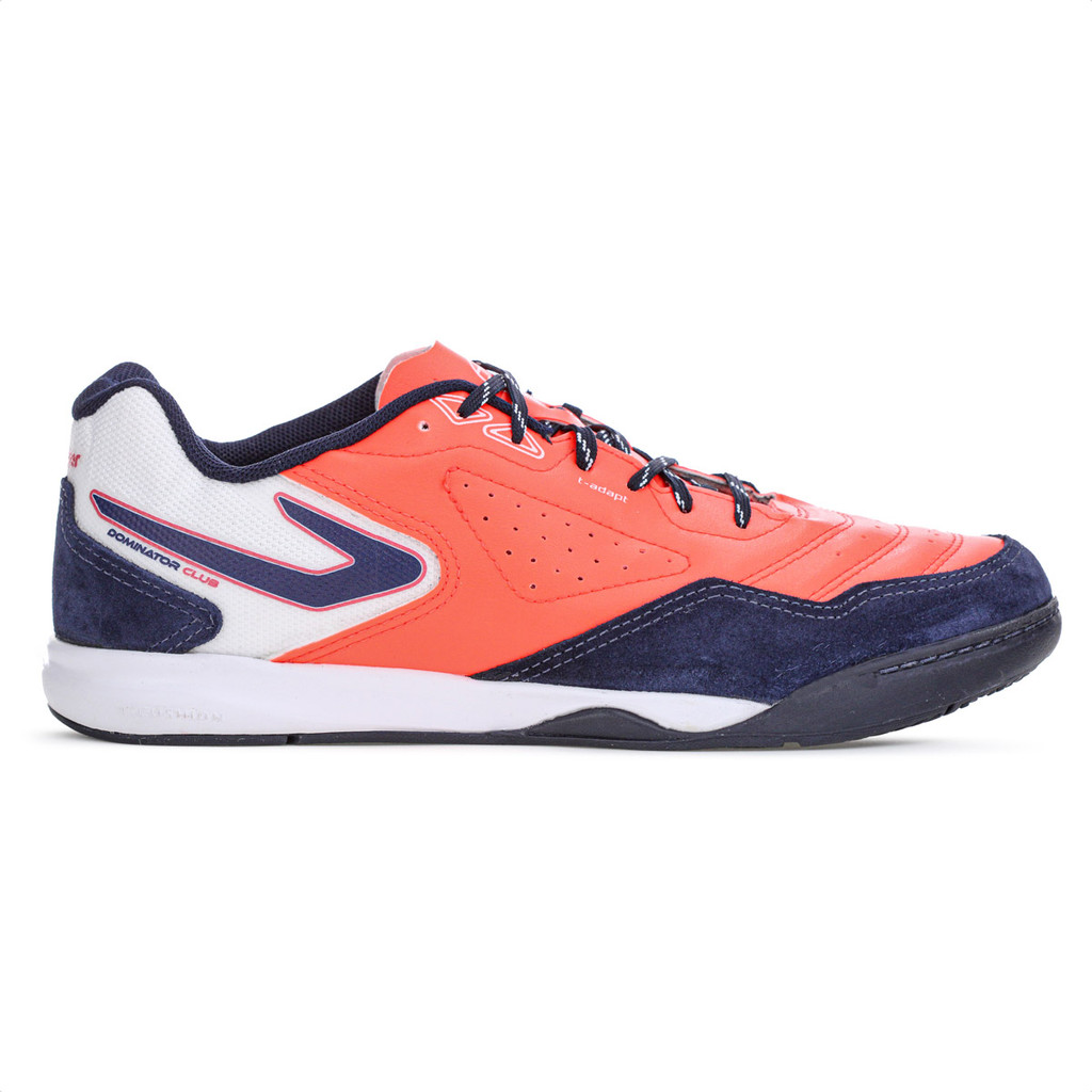 Chuteira Topper Futsal Dominator Club V Laranja Azul e Branco - Masculino