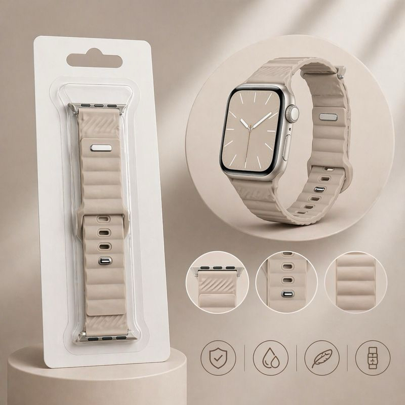 Pulseira de Pino Silicone Premium para Smartwatch Ajustável Macia Resistente