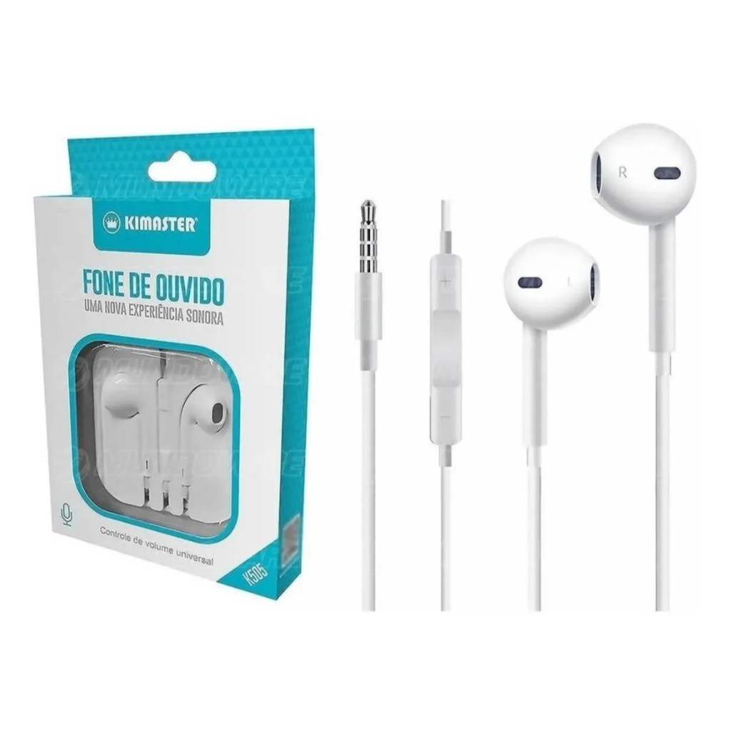 Fone De Ouvido Com Fio Para Celular C/ Microfone Kimaster K505