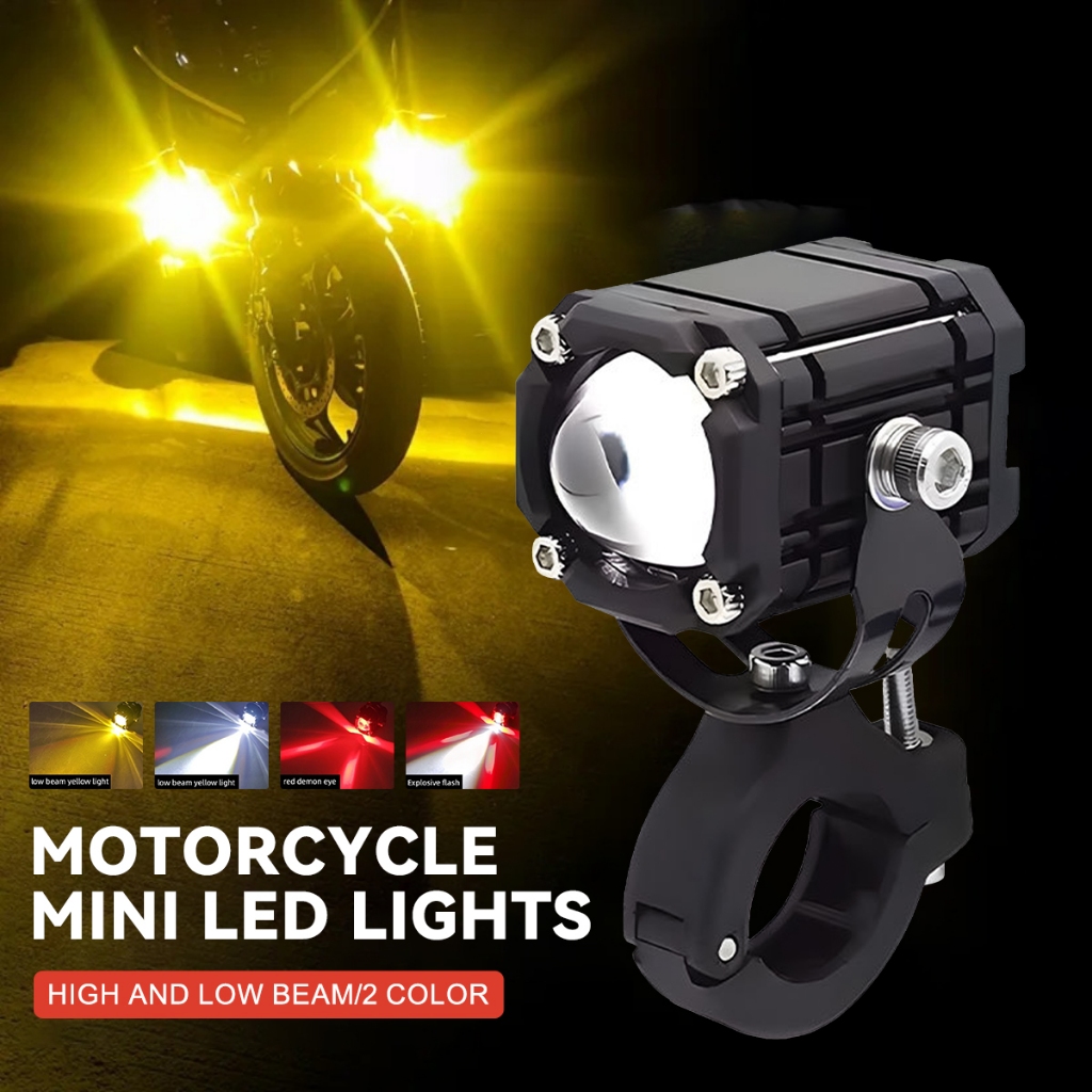 2 Pcs Motorcycle LED Light Strips - Waterproof Mini Racing Lights with 4 Flash Modes and 4000L Brightness