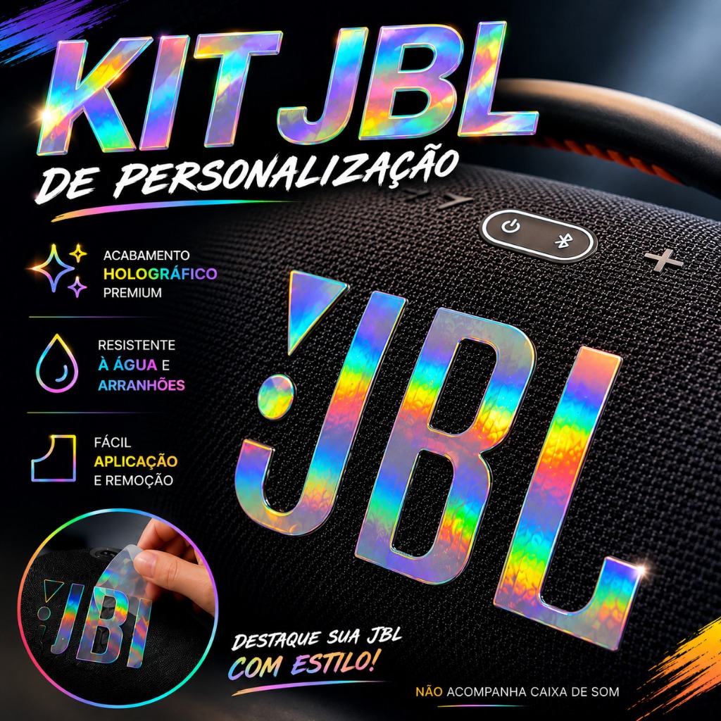 Adesivo Sticker Premium –Personalização Boombox 3 Design Exclusivo, Alta Fixação Skin Moderna