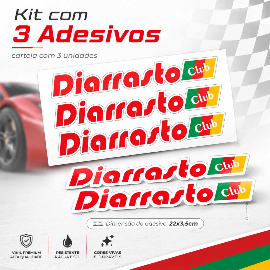 Cartela 3 Adesivos Diarrasto Club Tuning 22x3,5cm Low Car