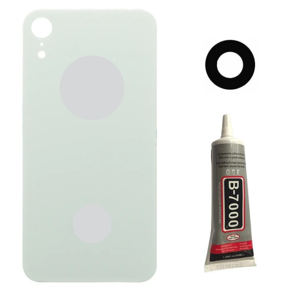Tampa Traseira Para iphone Xr Branco + Lente Câmera + Cola