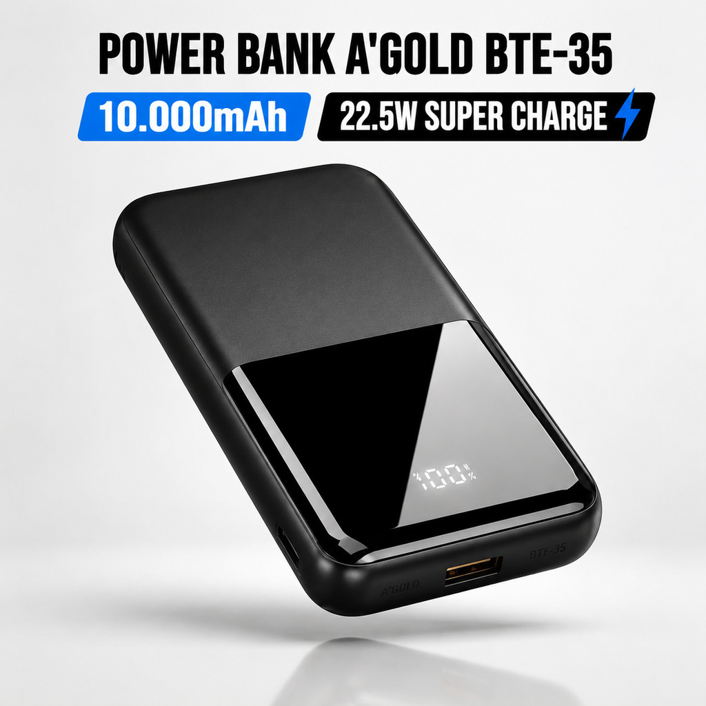 Power Bank Carregador portátil 10000mAh com Carregamento Turbo 22.5W, Saída Rápida Tipo-C e Lightning Integrados, Compat