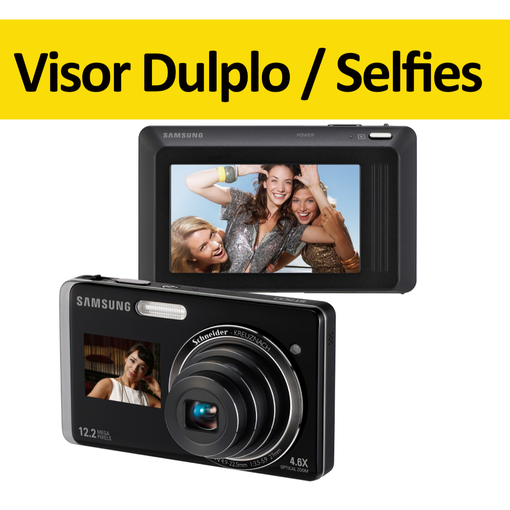 Câmera Digital Samsung ST500  - Visor Selfie Touch Screen  - Cartão 2GB - 12.2 MegaPixels - Preta