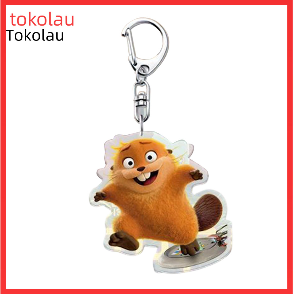 Durable Keychain Transparent 6pcs Cartoon Beaver Acrylic Lightweight Key Holder Bag Phone Accessories Cute Expressive Ch