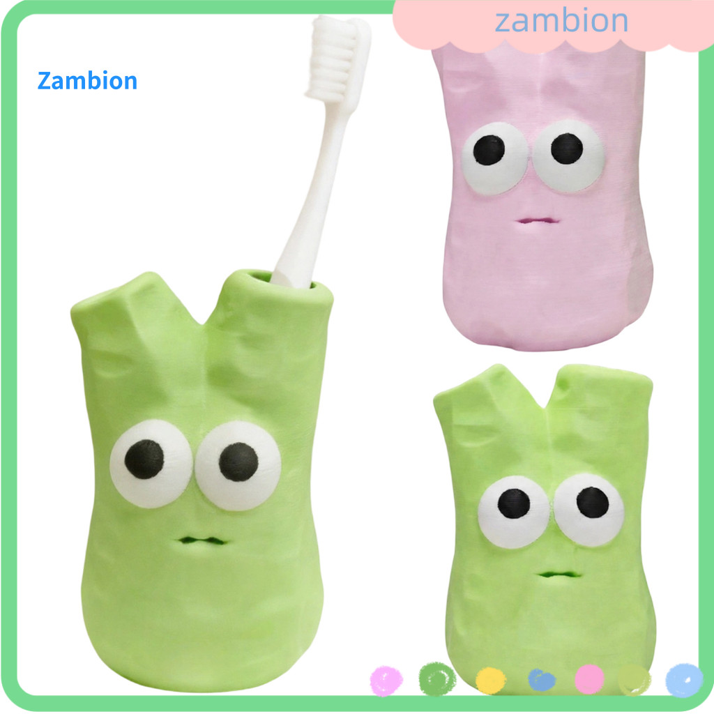 Bathroom Toothbrush Holder Cute Monster Stand Cartoon with 2 Holes Durable Resin Organizer Stable Base for Sink for Fami