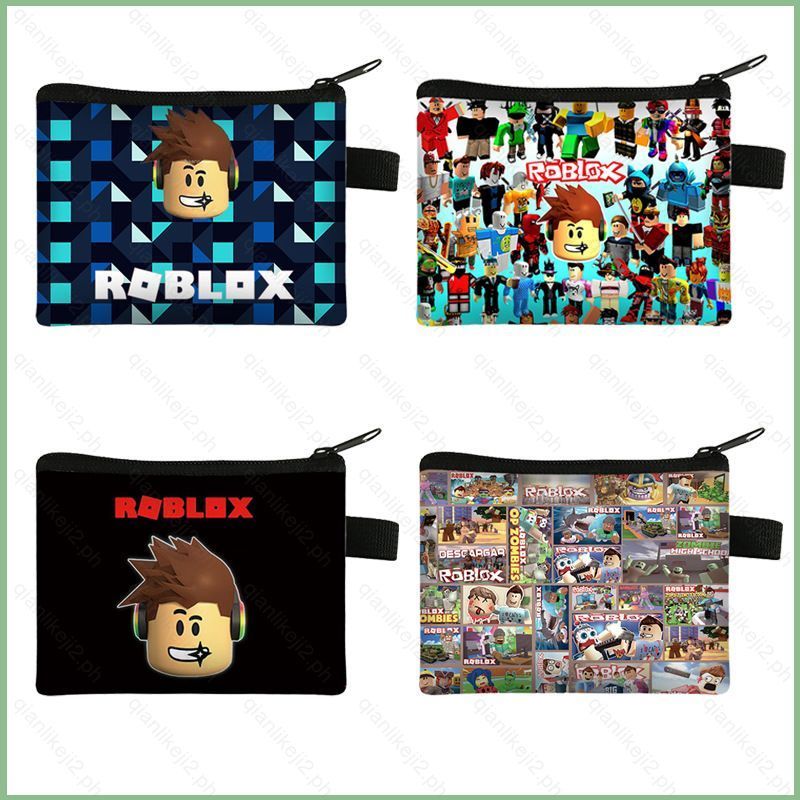 QL2 Cartoon Roblox Crianças Bolsa De Moedas Carteira Chaveiro Com Zíper Cartão Bolsas