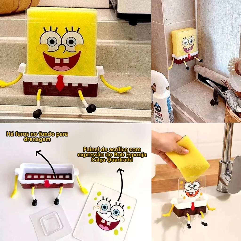 Creative Cartoon Kitchen Sponge Holder – Cute Design for Cleaning Sponge Storage