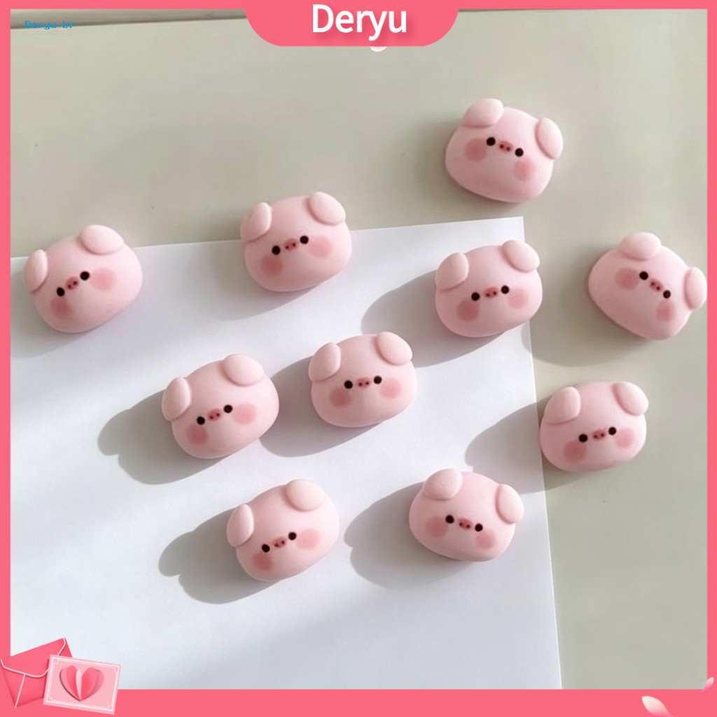 Pig Refrigerator Magnets Kitchen Fridge Decor 2pcs Cute Pink Head Resin Cartoon Magnetic Photo Memo Holders for Office W