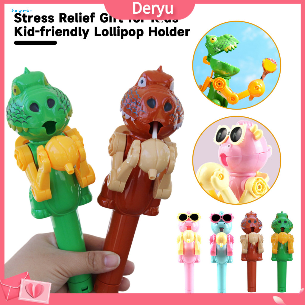 Durable Lollipop Storage Solution Stress Relief Gift for Kids Dinosaur Holder – Fun Cartoon Candy Toy Kid-friendly Nov