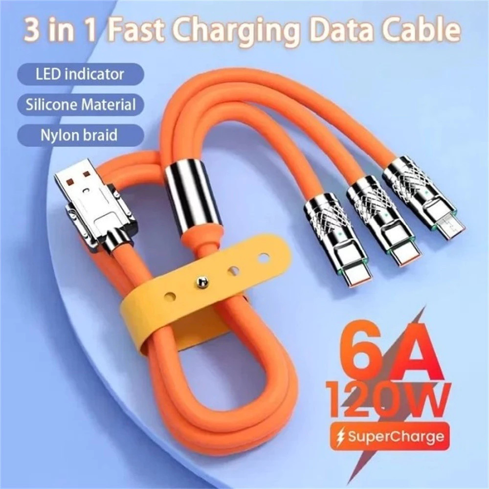 Fast charging 240W port adapter Type-C data cable for iPhone ios USB Androi three in one