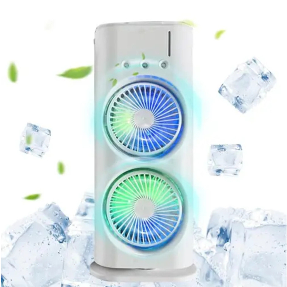 Novo Ventilador Mini Ar-Condicionado Portátil Mini Elétrico Com Luz Duplo