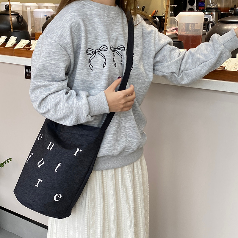 Tangtang bolsa de lona de grande capacidade feminina listrada bolsa de ombro estudante classe Commuter sacola todos @