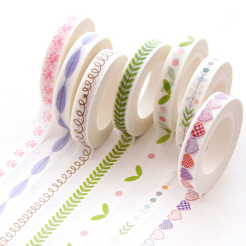 Estilo japonês pintado à mão pequena fita Washi fresca estilo fino manual Material borda linha de segmentação ultrafina