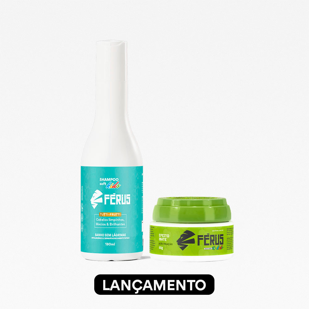 Shampoo + Cera Efeito Mate Férus Kids Maça Verde