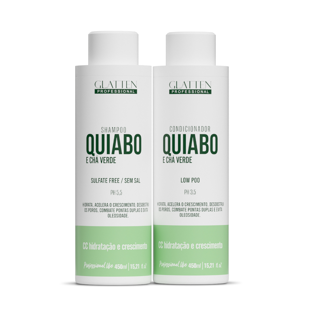 Kit Condicionador e Shampoo Quiabo e Chá Verde - 900ml