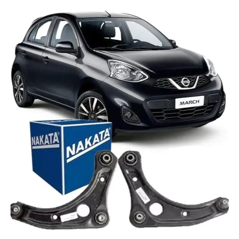 Par Bandeja Dianteira Nissan March Versa Com Pivo Original Nakata