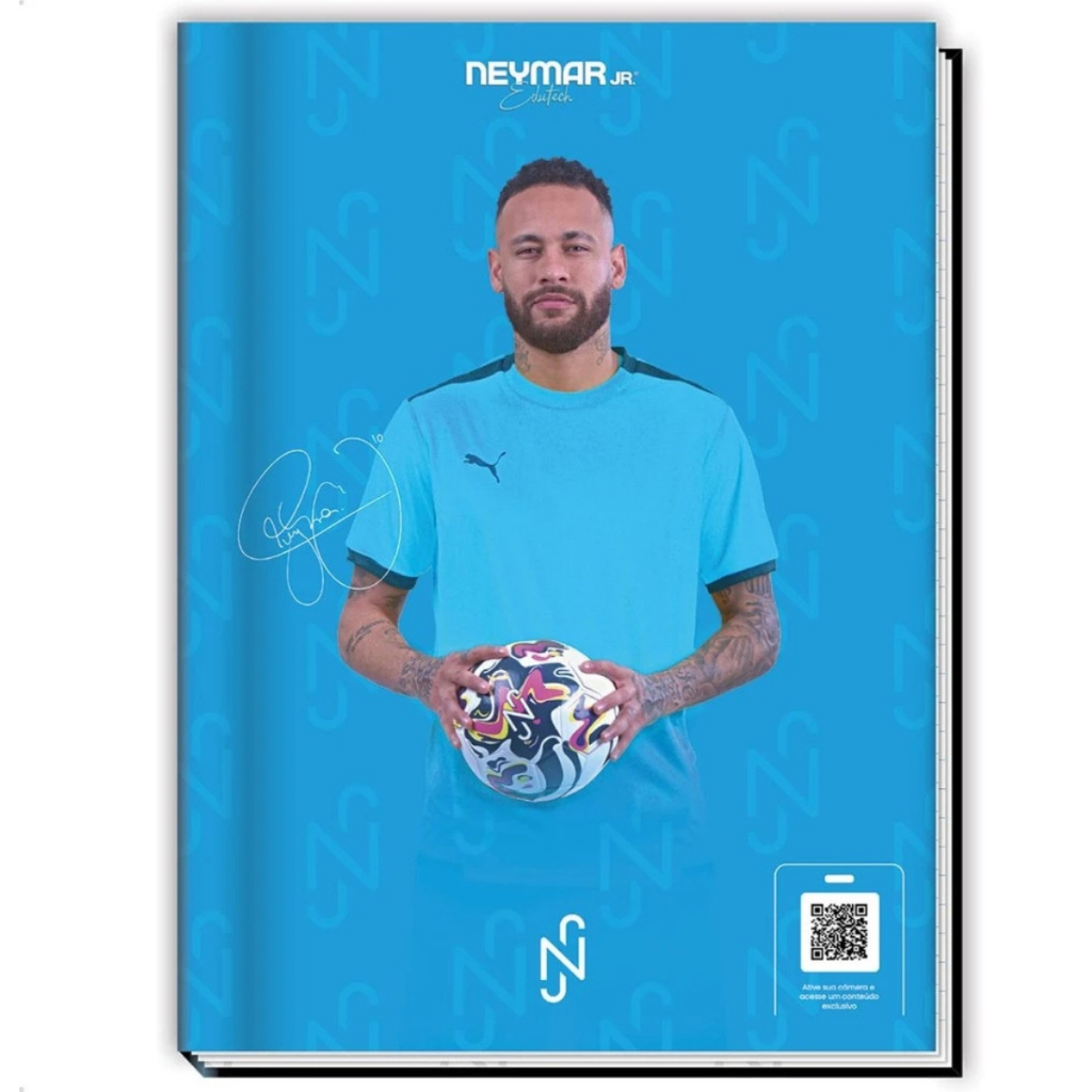 Caderno Oficial Brochura Neymar Jr Capa Dura 1/4 80 Folhas