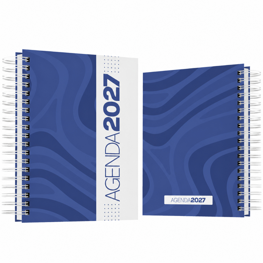 Agenda 2027 - A5 - Capa Dura - Wire o - Alta Qualidade - Acabamento Premium - Folhas internas permanente - Igual caderno