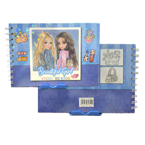 Livro De Colorir Capa Dura Beautiful Girls 180g Coloring Book Desenhos Para Colorir 48 Folhas