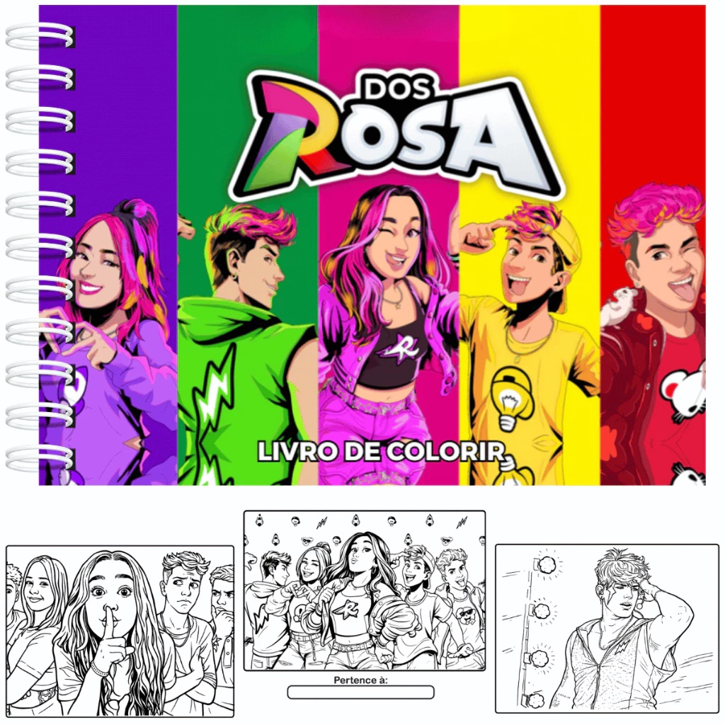Livro de Colorir Dos Rosa Capa Dura 50 Folhas Capa Dura + Acetato